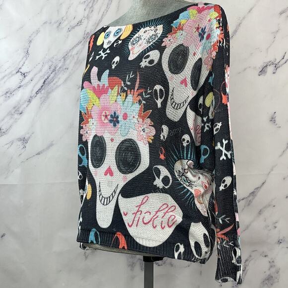 Free for Humanity | Skull Knit Sweater | S - Picture 3 of 11